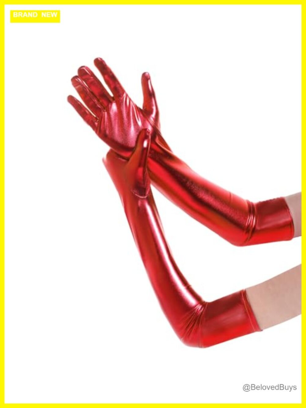 Metallic Spandex Elbow Length Opera Gloves 20s Party Cosplay